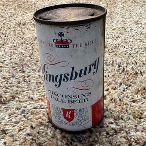 Vintage 1961 Kingsbury Wisconsin Pale Beer Flat Top Can 12oz Sheboygan WI
